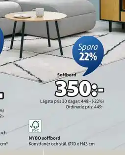 JYSK NYBO soffbord, SEK 350 erbjuda