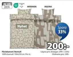 JYSK Påslakanset i bomull, SEK 200 erbjuda