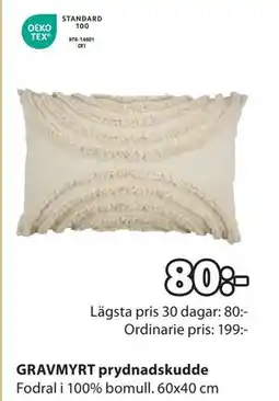 JYSK GRAVMYRT prydnadskudde, SEK 80 erbjuda