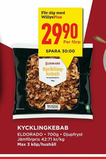 Willys Hemma Kycklingkebab erbjuda