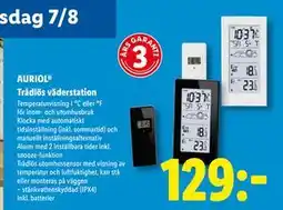 Lidl AURIOL Trådlös väderstation, SEK 129 erbjuda