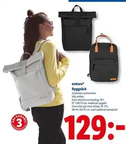 Lidl Ryggsäck, SEK 129 erbjuda