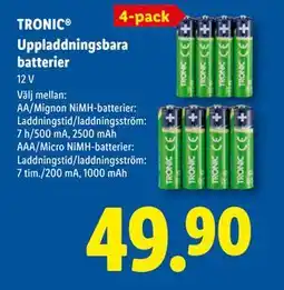 Lidl Uppladdningsbara batterier, SEK 49.9 erbjuda