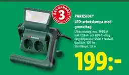 Lidl PARKSIDE LED-arbetslampa med grenuttag, SEK 199 erbjuda