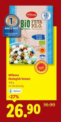 Lidl Milbona Ekologisk fetaost, SEK 26.9 erbjuda