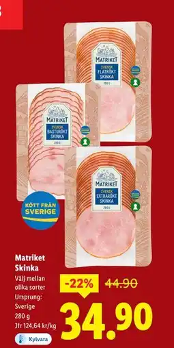Lidl Matriket Skinka, SEK 34.9 erbjuda