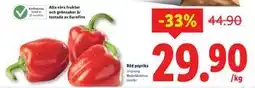 Lidl Röd paprika, SEK 29.9 erbjuda