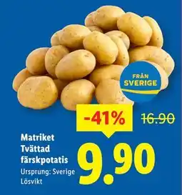 Lidl Matriket Tvättad färskpotatis, SEK 9.9 erbjuda
