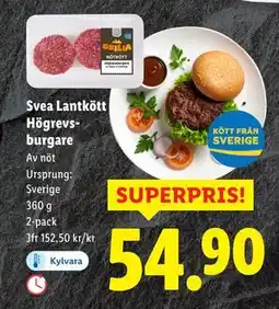 Lidl Svea Lantkött Högrevsburgare, SEK 54.9 erbjuda