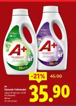 Lidl A+ Flytande Tvättmedel, SEK 35.9 erbjuda