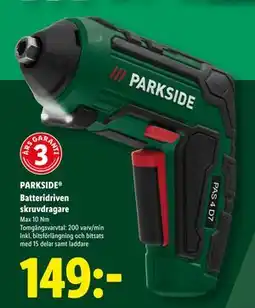 Lidl PARKSIDE Batteridriven skruvdragare, SEK 149 erbjuda