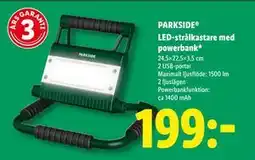 Lidl PARKSIDE LED-strålkastare med powerbank, SEK 199 erbjuda