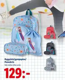 Lidl Ryggsäck/gympapåse/ Pennskrin, SEK 129 erbjuda