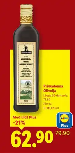 Lidl Primadonna Olivolja, Pris i appen erbjuda