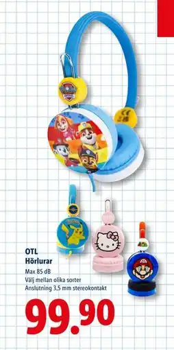 Lidl OTL Hörlurar, SEK 99.9 erbjuda