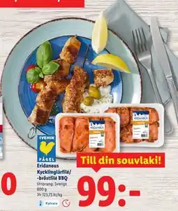 Lidl Eridanous Kycklinglårfilé/ -bröstfilé BBQ, SEK 99 erbjuda