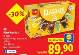 Lidl GB Klassikerlåda, Pris i appen erbjuda