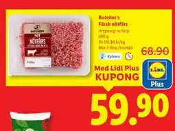 Lidl Butcher’s Färsk nötfärs, Pris i appen erbjuda