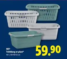 Lidl W5 Tvättkorg av plast*, SEK 59.9 erbjuda