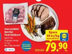 Lidl Svea Lantkött/ Matriket Färsk fläskkarré, Pris i appen erbjuda