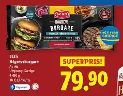 Lidl Scan Högrevsburgare, SEK 79.9 erbjuda