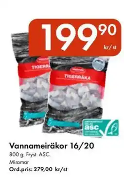 Snabbgross Miramar Vannameiräkor 16/20 erbjuda