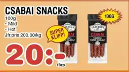 Nya Pulsen Csabai snacks erbjuda