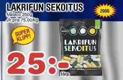 Nya Pulsen Malaco Lakrifun sekoitus erbjuda