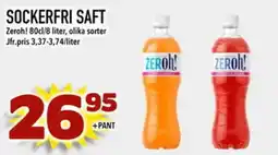Din Mat ZEROH! Sockerfri saft erbjuda