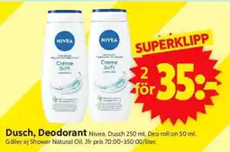 ICA Supermarket Nivea Dusch, Deodorant erbjuda