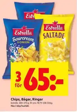ICA Supermarket CHIPS, BÅGAR, RINGAR erbjuda