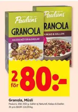 ICA Supermarket Granola, Müsli erbjuda