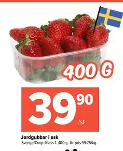 Coop Extra Jordgubbar i ask, SEK 39.9 erbjuda