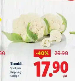 Lidl Blomkål, SEK 17.9 erbjuda