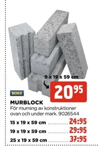 Jem&Fix Boke Murblock erbjuda