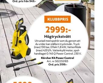 K-rauta Kärcher Högtryckstvätt erbjuda