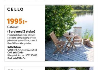 K-rauta Cello Utemöbler erbjuda