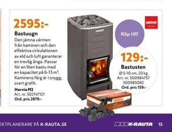 K-rauta Harvia Bastuaggregat erbjuda