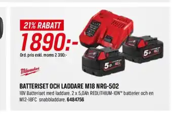Swedol Milwaukee Batteri och laddare erbjuda