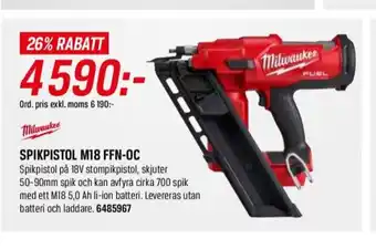 Swedol Milwaukee Spikpistol erbjuda