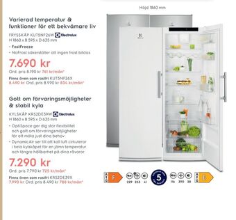 Electrolux Home Electrolux Kyl- & frysskåp erbjuda