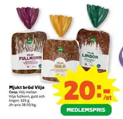 Stora Coop Mjukt bröd Vilja, Medlemspris erbjuda