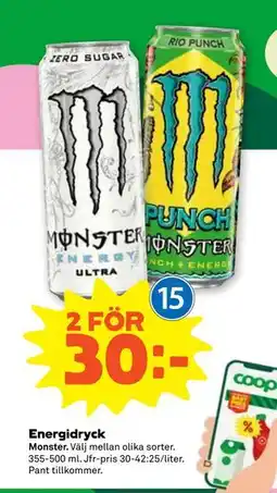 Stora Coop Energidryck, SEK 30 erbjuda