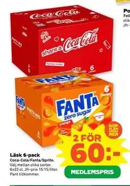 Stora Coop Läsk 6-pack, Medlemspris erbjuda