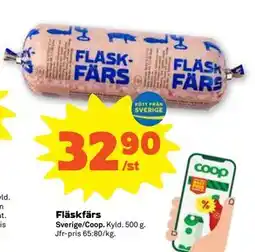 Stora Coop Fläskfärs, SEK 32.9 erbjuda