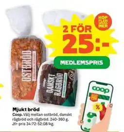 Stora Coop Mjukt bröd, Medlemspris erbjuda