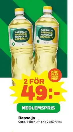 Stora Coop Rapsolja, Medlemspris erbjuda