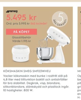 Electrolux Home Smeg Matberedare erbjuda
