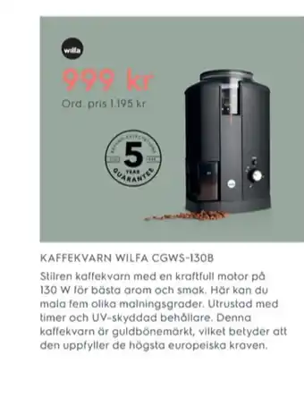 Wilfa Kaffekvarn