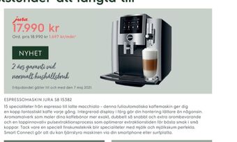 Electrolux Home Jura Espressomaskin erbjuda